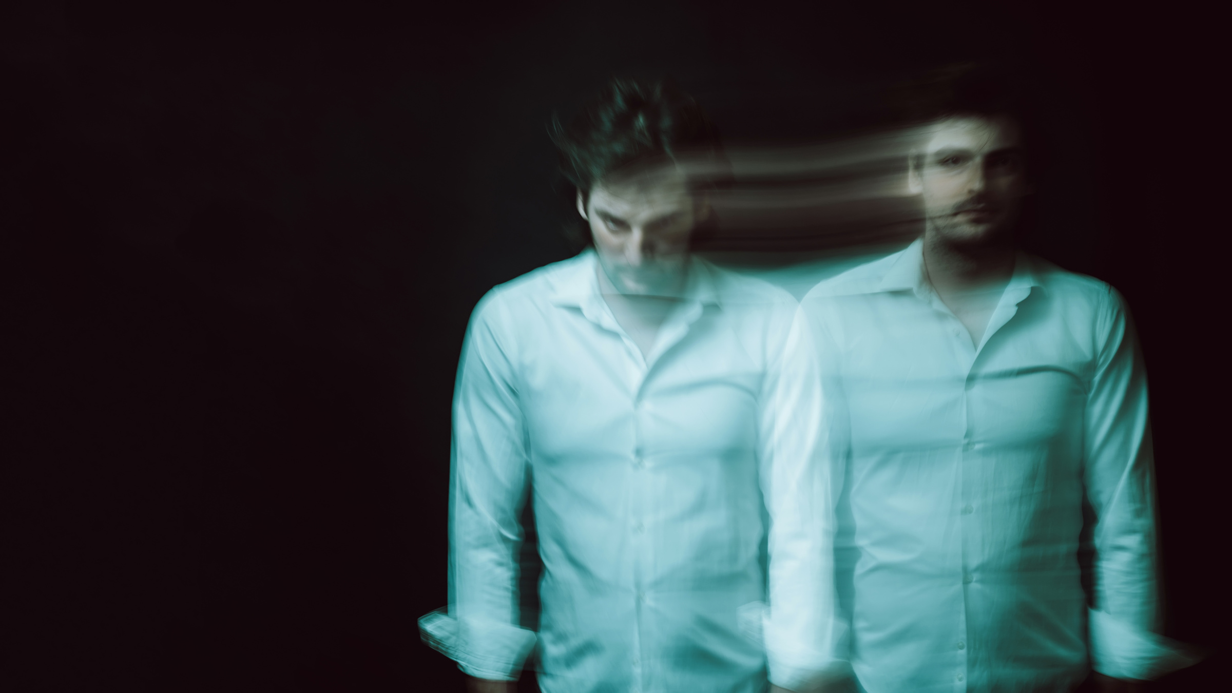 blurry portrait of a man with mental and depressive illness with bipolar disorder